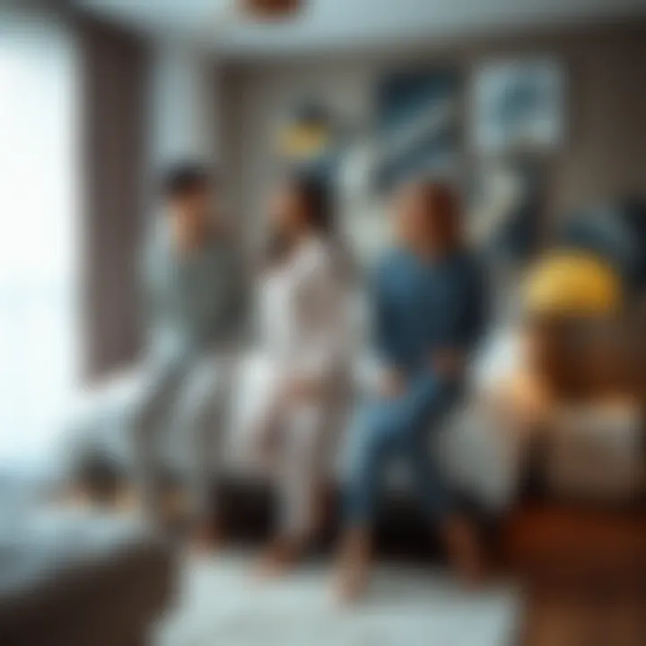 Trendy pajama styles showcased in a modern bedroom