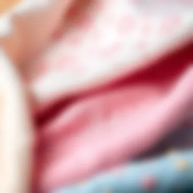 Textured Pastel Fabric Samples Close-up of fabric samples showcasing pastel shades and textures.