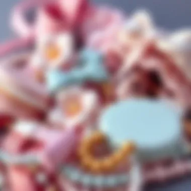 Artistic Pastel Fashion Accessories An artistic arrangement of pastel-themed fashion accessories.