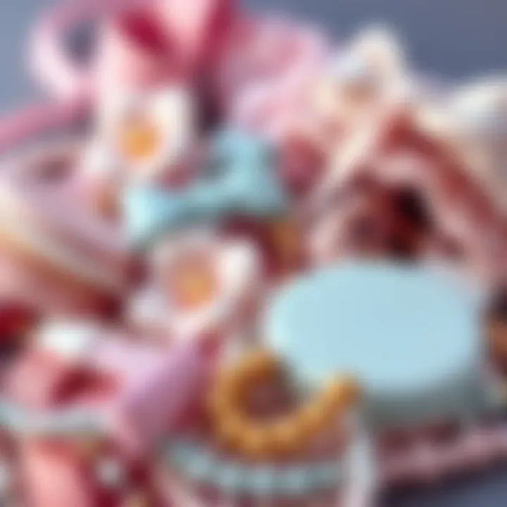 Artistic Pastel Fashion Accessories An artistic arrangement of pastel-themed fashion accessories.