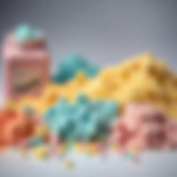 Vibrant Pastel Acrylic Powders A vibrant display of pastel acrylic powders arranged artistically.