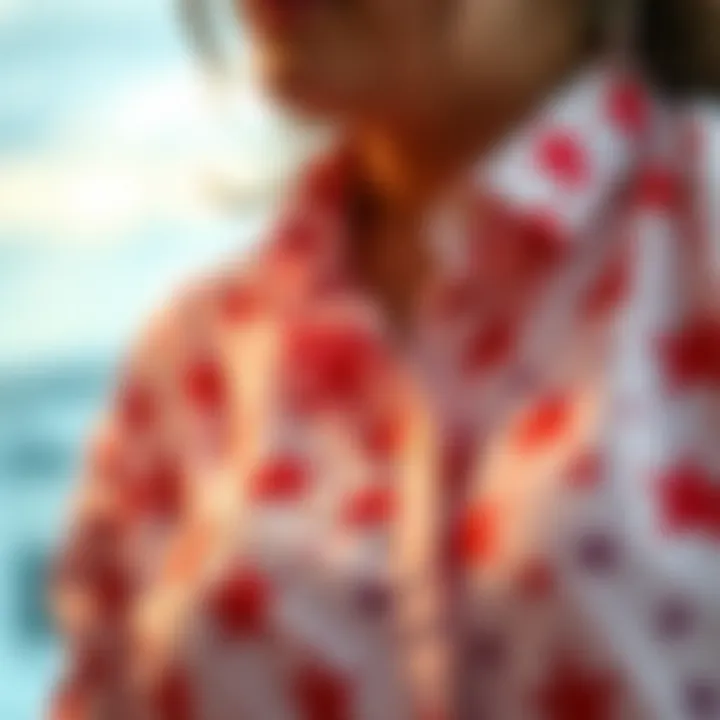 Intricate design details of a plus size star shirt