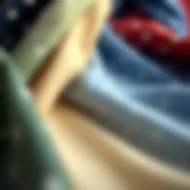 A fabric swatch collection highlighting different materials used for plus size star shirts