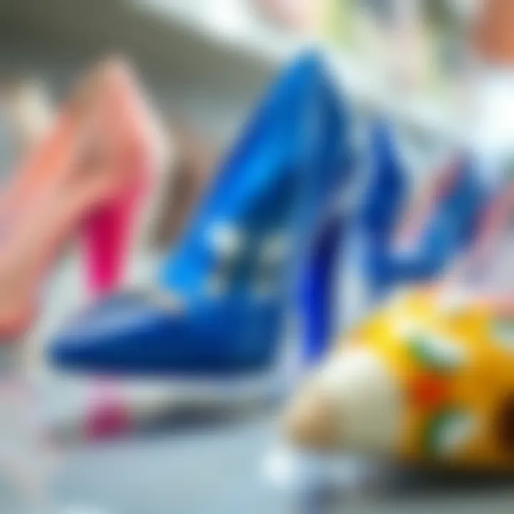Close-up of eco-friendly materials used in plastic heels