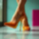 Vibrant Elegance in Plastic Heels Elegant pair of plastic heels in vibrant colors