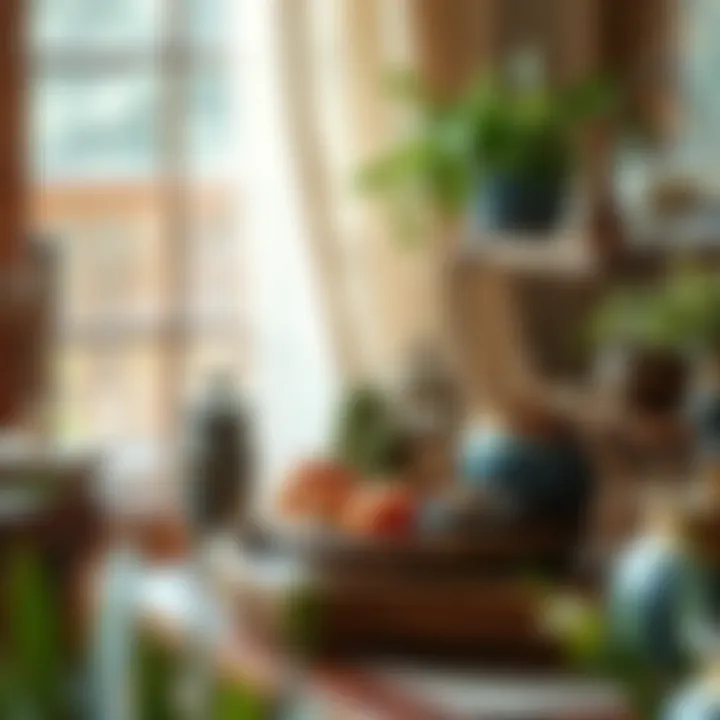 Cultural Influences in Decor Cultural elements incorporated into a rustic tiered display