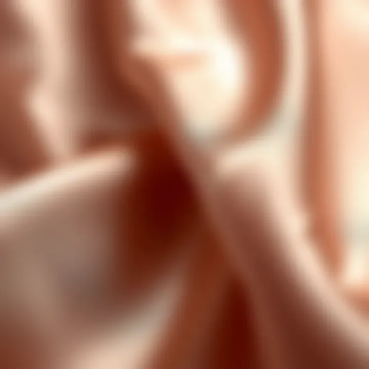 Close-up of satin fabric texture highlighting its sheen