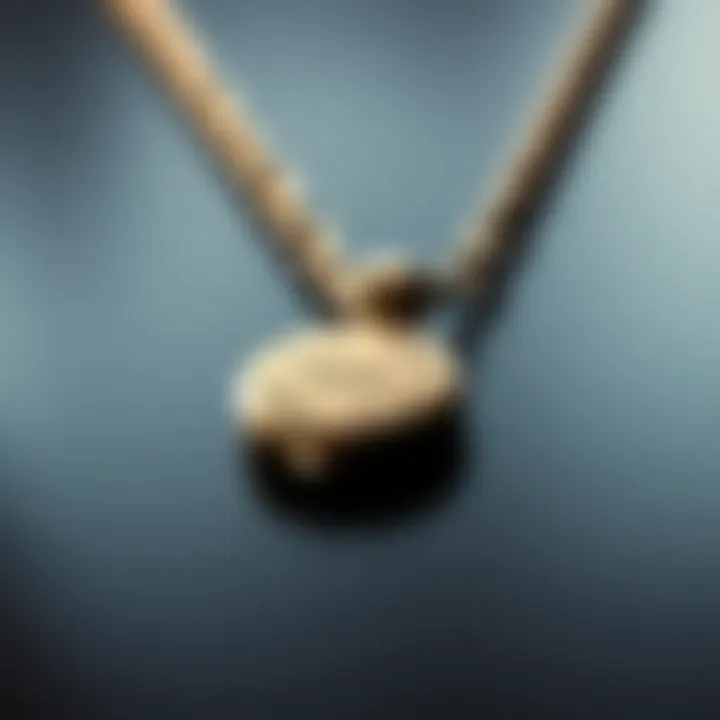 A close-up of a necklace with personal engraving, symbolizing emotional value and connection.