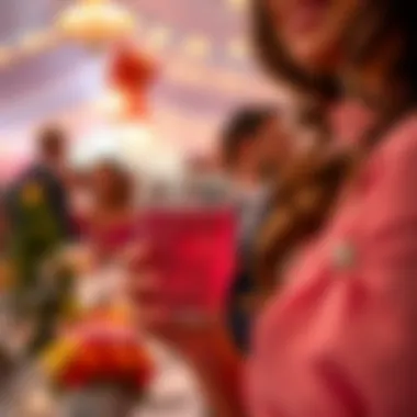Bridesmaid holding a tumbler in a festive wedding setting