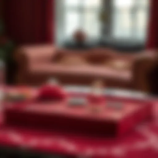 Luxurious velvet tray showcasing jewelry pieces