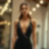 Stylish surplice neck dress with glitter