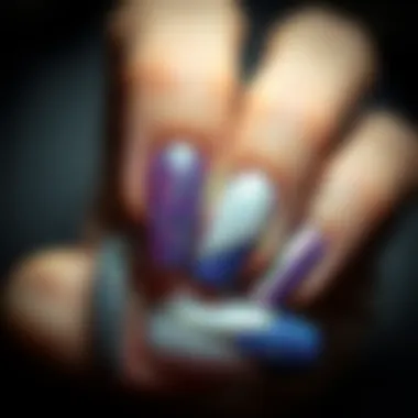 Creative Nail Designs with Glitter Flakes An array of different nail designs featuring unique glitter flakes combinations