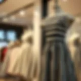 Elegant black and white striped dress on display