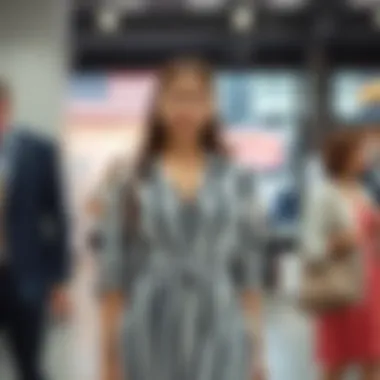 Casual and formal settings showcasing striped dress