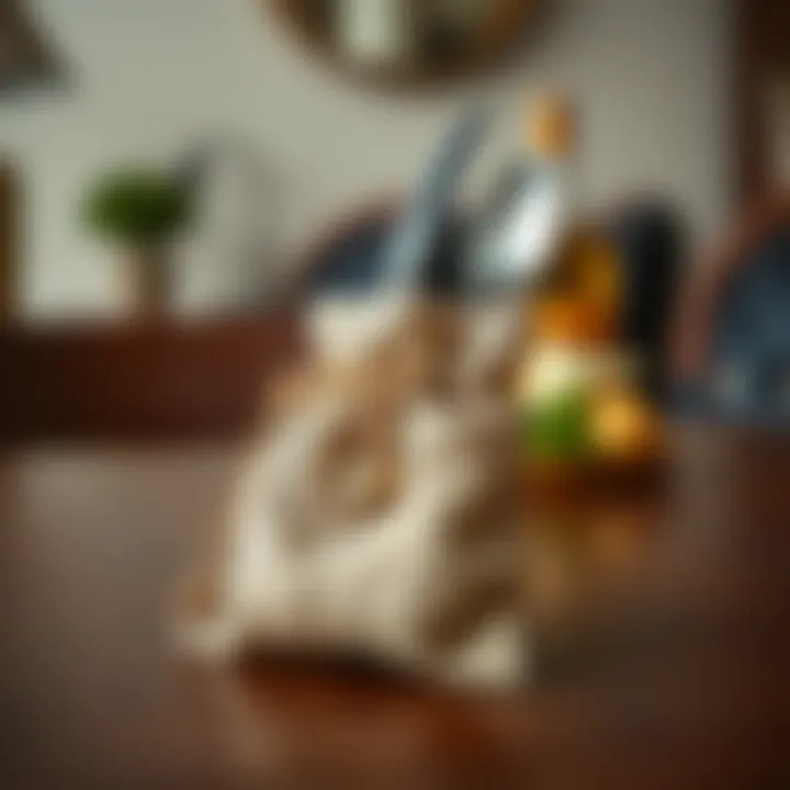An Elegant Display of Burlap Cutlery Pouch Elegant burlap cutlery pouch on a wooden table