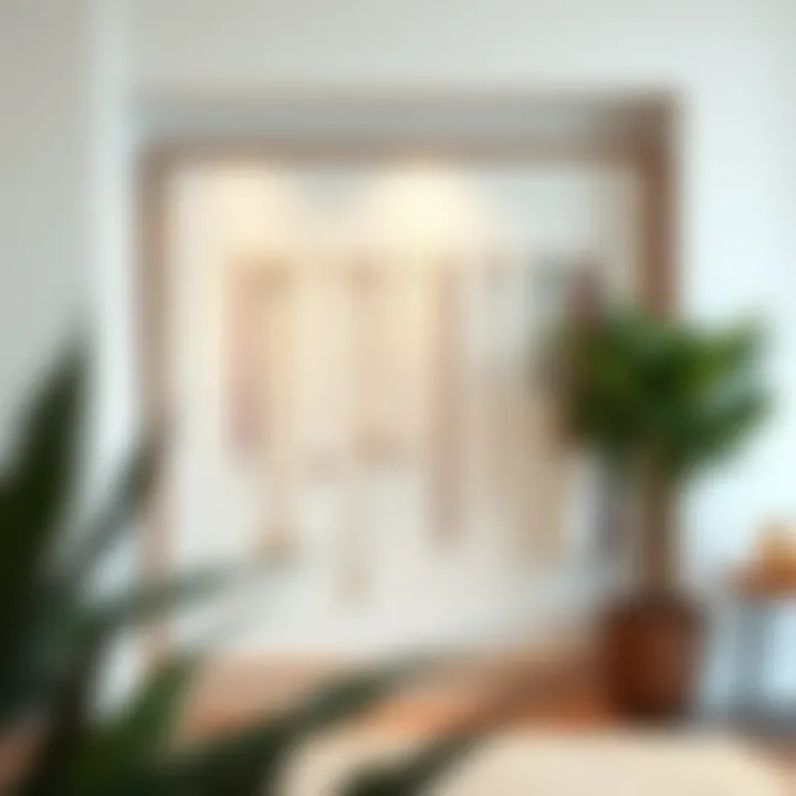 Minimalist necklace hanger wall design in a modern setting