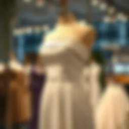 Elegant display of a white bandeau dress on a mannequin