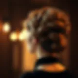 Elegant wig updo showcasing intricate styling techniques