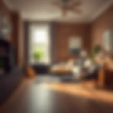 A beautifully decorated room featuring wood look peel and stick tile