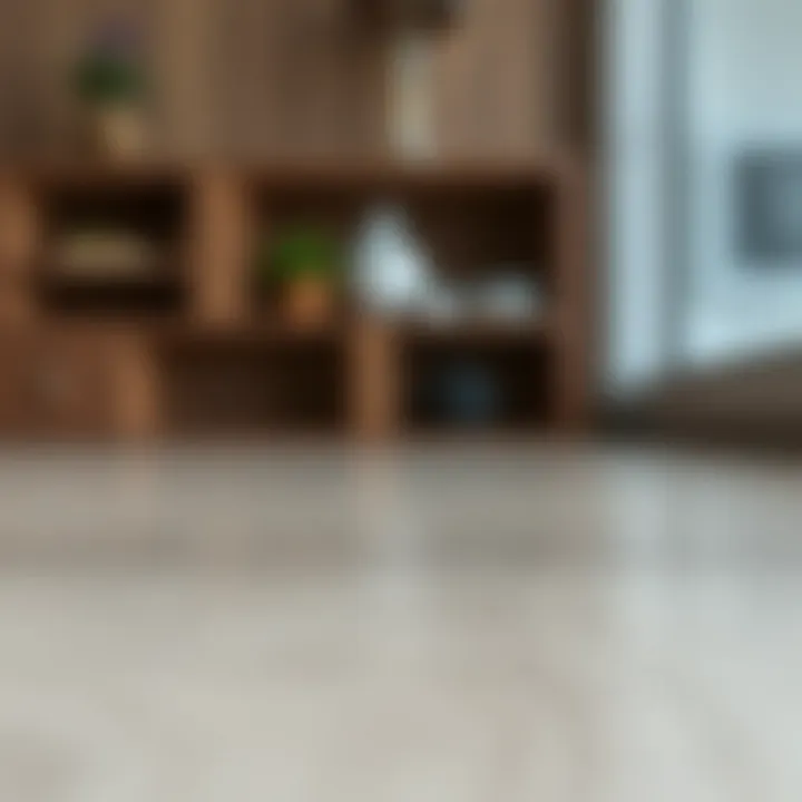 Close-up of wood look peel and stick tile showcasing texture and design