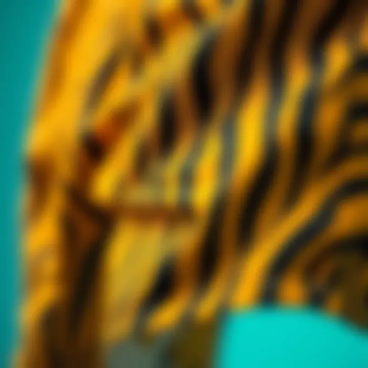 Close-up of fabric texture on zebra print shorts