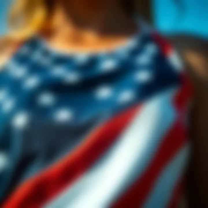 Close-up of fabric showcasing quality and pattern of the tankini