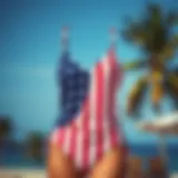 Stylish tankini featuring the American flag design