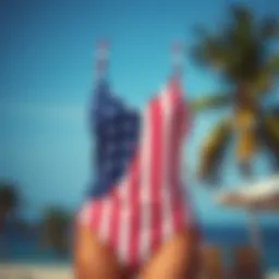 Stylish tankini featuring the American flag design