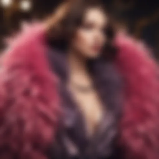 A luxurious feather boa draped elegantly over a stylish outfit