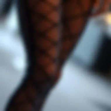 Close-up view of fabric texture and design details