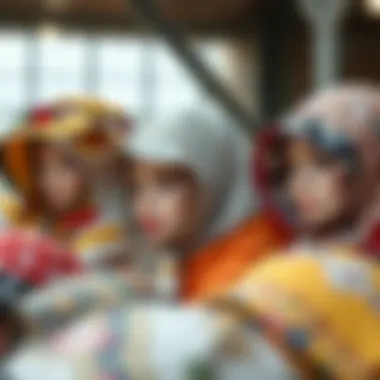 A collection of x large bonnets in various vibrant fabrics