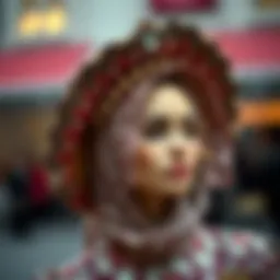 An elegant x large bonnet adorned with intricate patterns