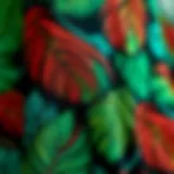 Vibrant tropical leaf print showcasing intricate patterns