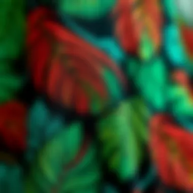 Vibrant tropical leaf print showcasing intricate patterns