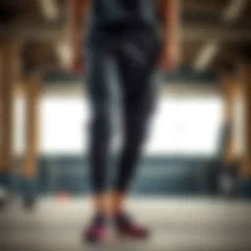 Stylish Design and Functionality of Yoga Pants Stylish yoga pants with pockets showcased in an active setting