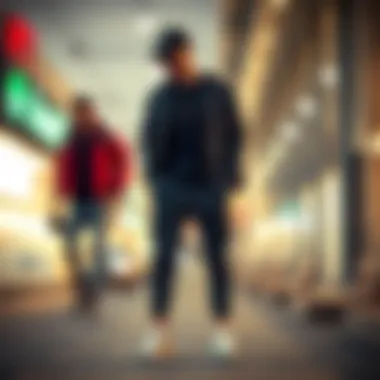 Casual outfit combining yoga pants with trendy accessories