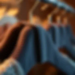 A close-up view of velvet hanger clips showcasing their texture and design