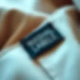 Stylish Washable Label on Fabric Close-up of a stylish, washable label on high-end fabric