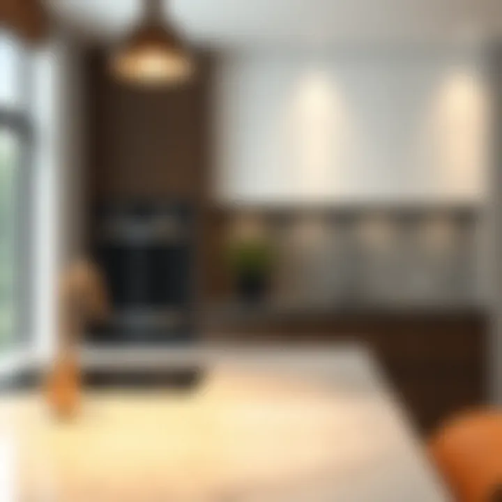 Modern Kitchen with Waterproof Countertops Stylish waterproof peel and stick countertop in a modern kitchen