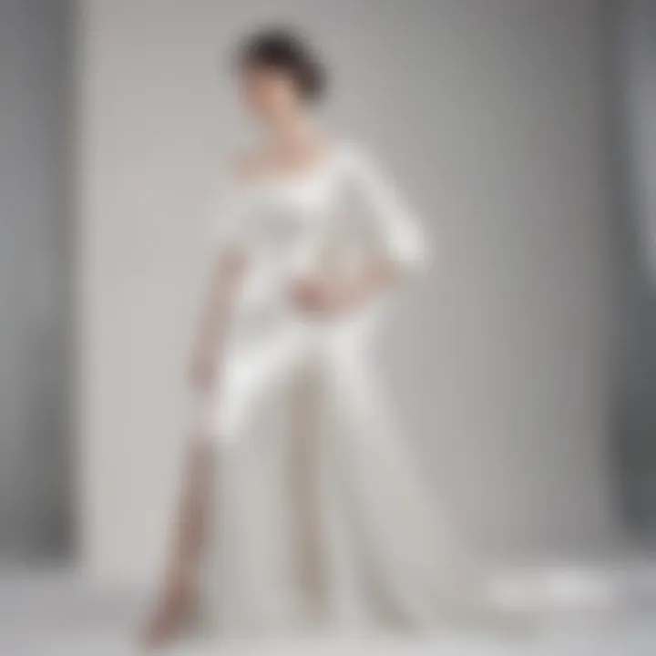 Elegant white satin backdrop enhancing a fashion display with soft lighting