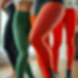 Fabric Textures of Wide Band Leggings Wide band leggings showcasing various fabric textures