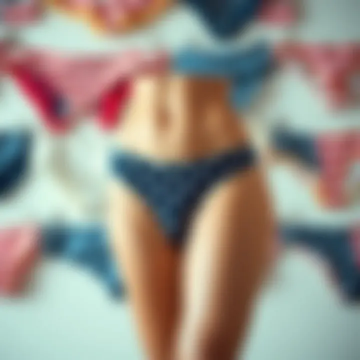 Diverse Designs of American Flag Underwear Stylish display of various American flag underwear designs arranged aesthetically