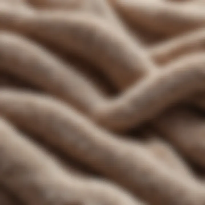 Close-up of fleece fabric showcasing texture and quality.