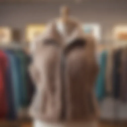 A stylish plus size fleece vest displayed on a mannequin.