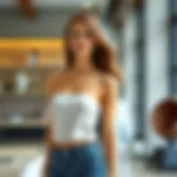 Chic Design of Thin Strap Tank Top Elegant thin strap tank top in a modern setting