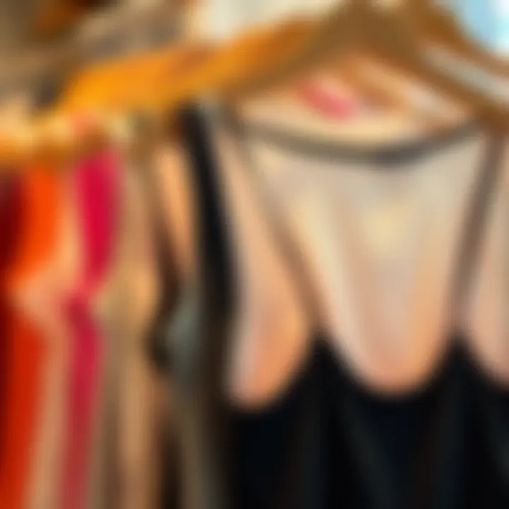 Variety of fabrics for tank tops displayed