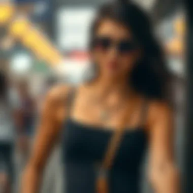 Stylish outfit featuring a thin strap tank top accessorized