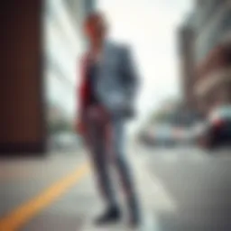 Bold zebra print pants paired with a casual blazer for a stylish look