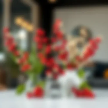 Diverse Faux Berry Stems in Stylish Setting Variety of faux berry stems showcased in a stylish setting