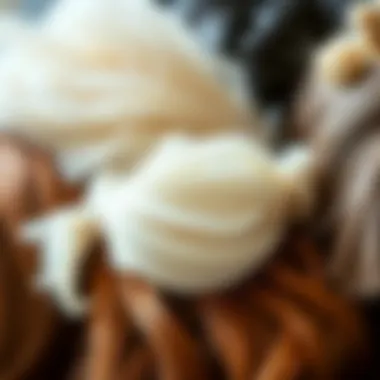 Materials Used in Faux Wigs Close-up of different materials used in faux wigs illustrating their quality and variety